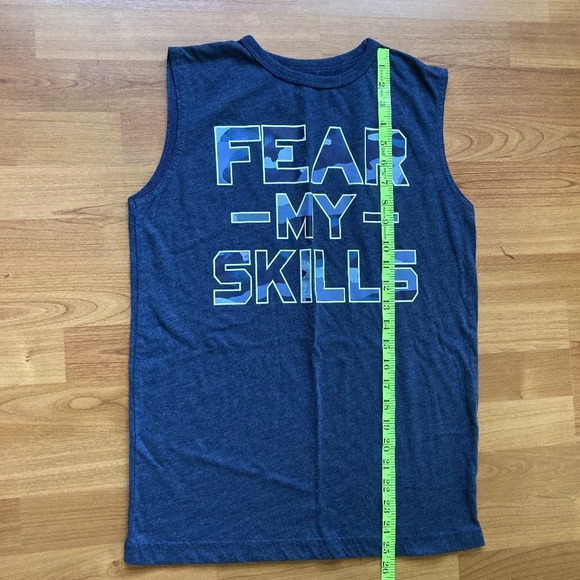 PLACE Sport, Graphic Blue Tank, "Fear My Skills", Size XXL Kids - Picture 4 of 6